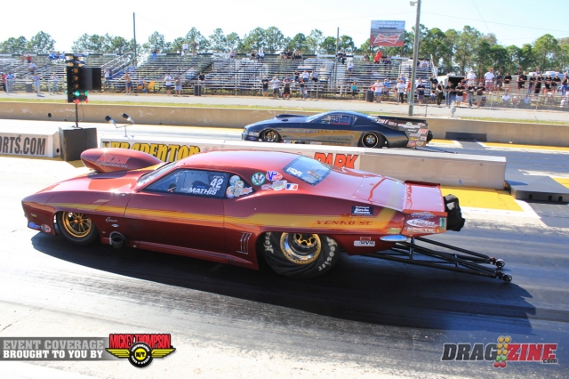 Chris Patrick got the better of Josh Klugger in the Pro Mod semi final after near identical reaction times. Patrick put up a 3.95 to Kluggers very game 4.008.