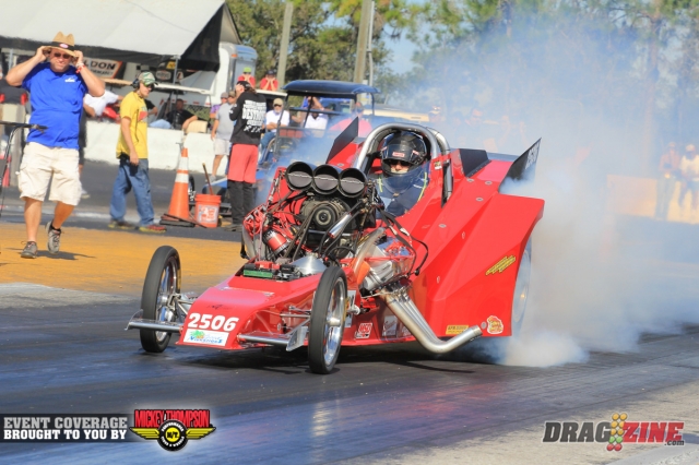 Tom Wirth had a single in round two of Open Outlaw after Matt Gilmore could not make the call. He ran a 3.910 at 186 MPH on the solo pass.