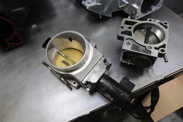 BBK's 80mm throttle body is a direct swap for the stock unit, and utilizes the OEM throttle-by-wire motor and TPS.