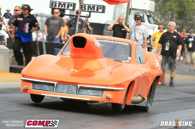 Jimmy Keen set low ET for the round with a 5.988 at 237 MPH against Andrew Handras who shut down early.